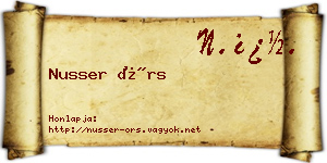 Nusser Örs névjegykártya